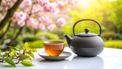 cup of tea with flowers