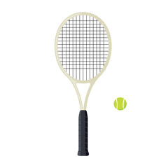 tennis racket with ball;  ideal for sports branding, tennis club, tournament graphics, or active lifestyle visuals - vector illustration