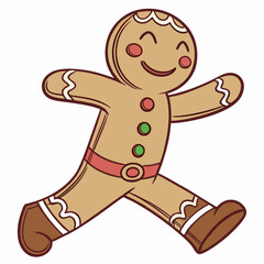 Happy gingerbread man christmas cookie cartoon