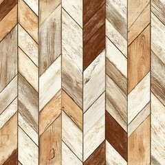 Elegant wooden chevron pattern with contrasting light and dark brown tones