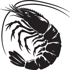 Shrimp with black vector