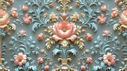 Vintage flower arrangement with intricate leafy details high resolution image
