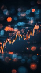 Upward Trend in Financial Market Chart with Bokeh Background