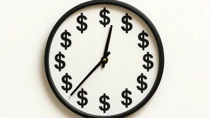 A creative clock design featuring dollar signs, symbolizing the relationship between time and money - Powered by Adobe