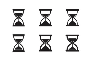 hourglass icons vector art silhouette