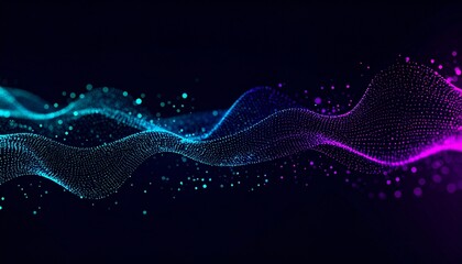 Futuristic Abstract Cyber Background with Neon Gradient Waves