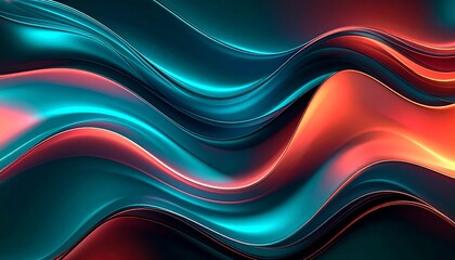 Fototapeta premium Futuristic Abstract Cyber Background with Neon Gradient Waves