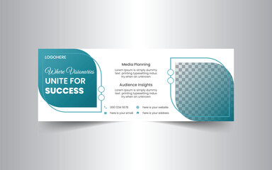 Modern simple digital marketing agency Facebook cover photo design with creative shape or web banner for digital marketing business