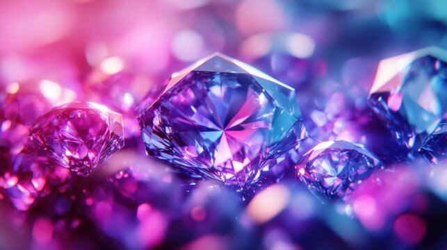 Vibrant Multicolored Gemstones with Reflective Surfaces