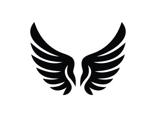 Black Angel Wings Silhouette Vector