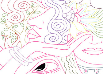 Coloring book illustration design