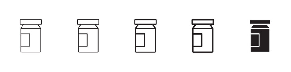 Jar icons in black outline, solid and colored style
