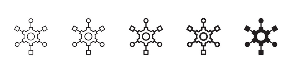 Algorithm icons in black outline, solid and colored style