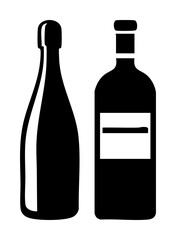 Vector Bottles Featuring Sparkling and Standard Wine Containers
