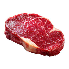 Fresh Raw Beef Steak with Marbling Detail on Transparent Background