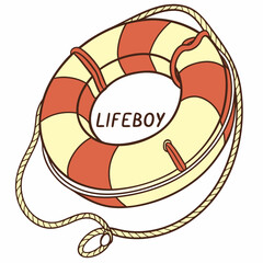 Classic life preserver ring nautical safety equipment