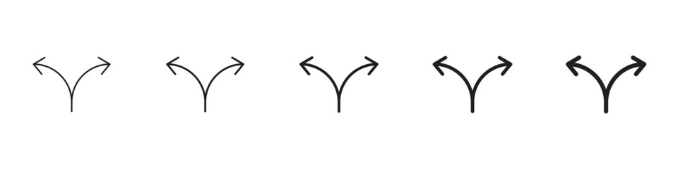 Split icons in black outline, solid and colored style