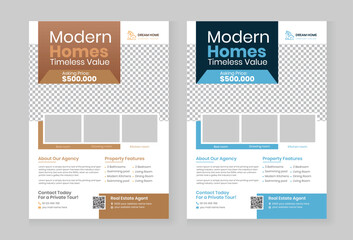Real Estate Flyer Template for Home Sale Promotion leaflet