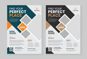 Real Estate Flyer Template for Home Sale Promotion leaflet
