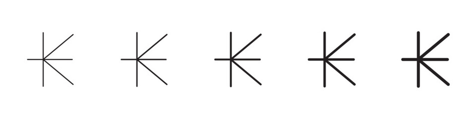 Kip icons in black outline, solid and colored style