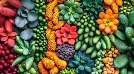 Vibrant Succulent Collection Rainbow Colors