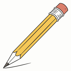 Yellow pencil with eraser drawing a line