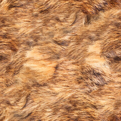 Seamless 4k photo material texture of disheveled brown fur.