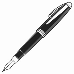 Elegant black fountain pen writing instrument