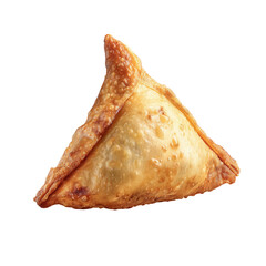 Golden Fried Samosa Pastry Appetizer Isolated on Transparent Background