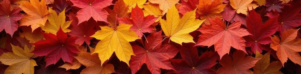Fototapeta premium Rustic pile of assorted autumn leaves, rich tones , autumn colors, close up, Thanksgiving