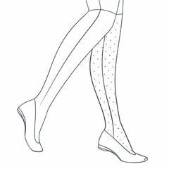 Elegant woman legs in stylish flats, transparent cutout