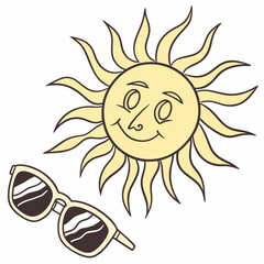 Happy sun smiling sunglasses summer vacation fun