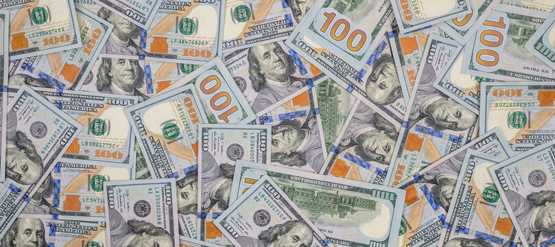 pile of american dollar paper money background
