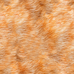 Seamless 4k photo texture of orange or light brown fur material.