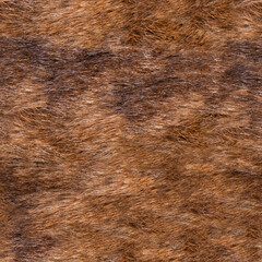 Seamless 4k photo texture of brown fur material surface.