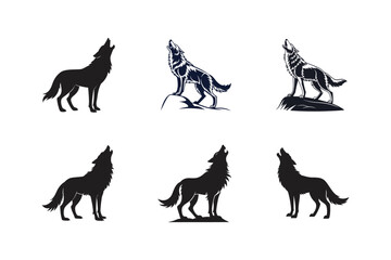 howling lion head vector art silhouette