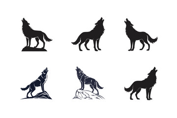 howling lion head vector art silhouette