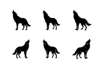howling lion head vector art silhouette