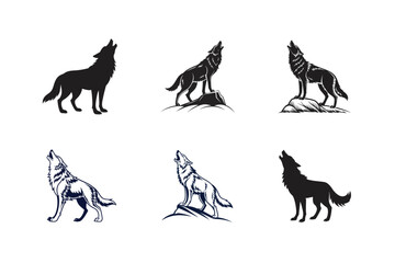 howling lion head vector art silhouette