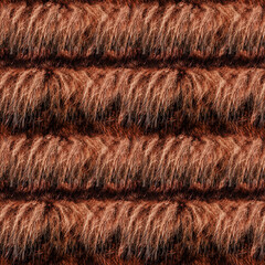 Seamless 4k photo texture of brown disheveled fur material.