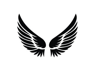 Vector Illustration of Black Wings Symmetrical Design