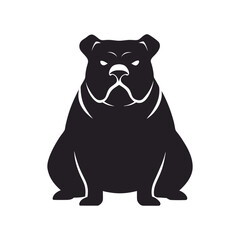 Bulldog Sitting Dog Silhouette Vector