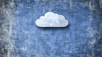 Abstract Cloud Icon on Blue Grunge Texture Background