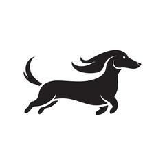 Dachshund Running Dog Silhouette Illustration