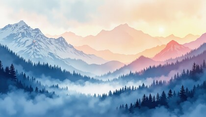 Obraz premium Serene sunrise over majestic mountain range nature landscape tranquil environment scenic viewpoint