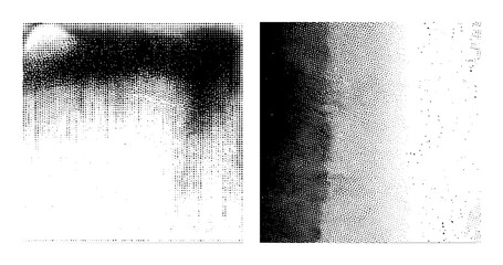 Vector Halftone portrait of a persons face and shoulder.