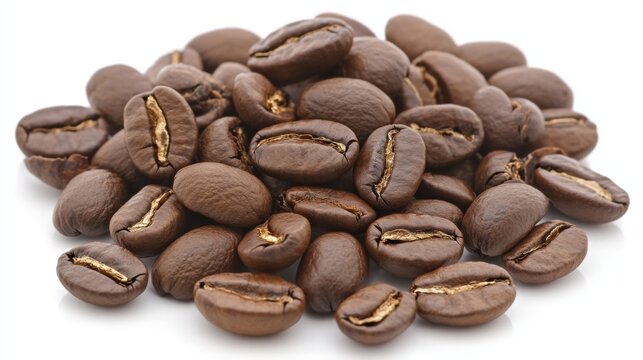 Roasted Coffee Beans with Visible Cracks