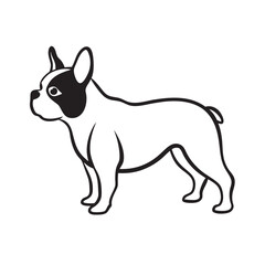 Playful French Bulldog Dog Silhouette Vector