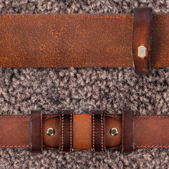Seamless 4k photo texture of brown wool fur with straps material.