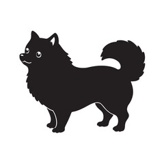 Playful Pomeranian Dog Silhouette Illustration